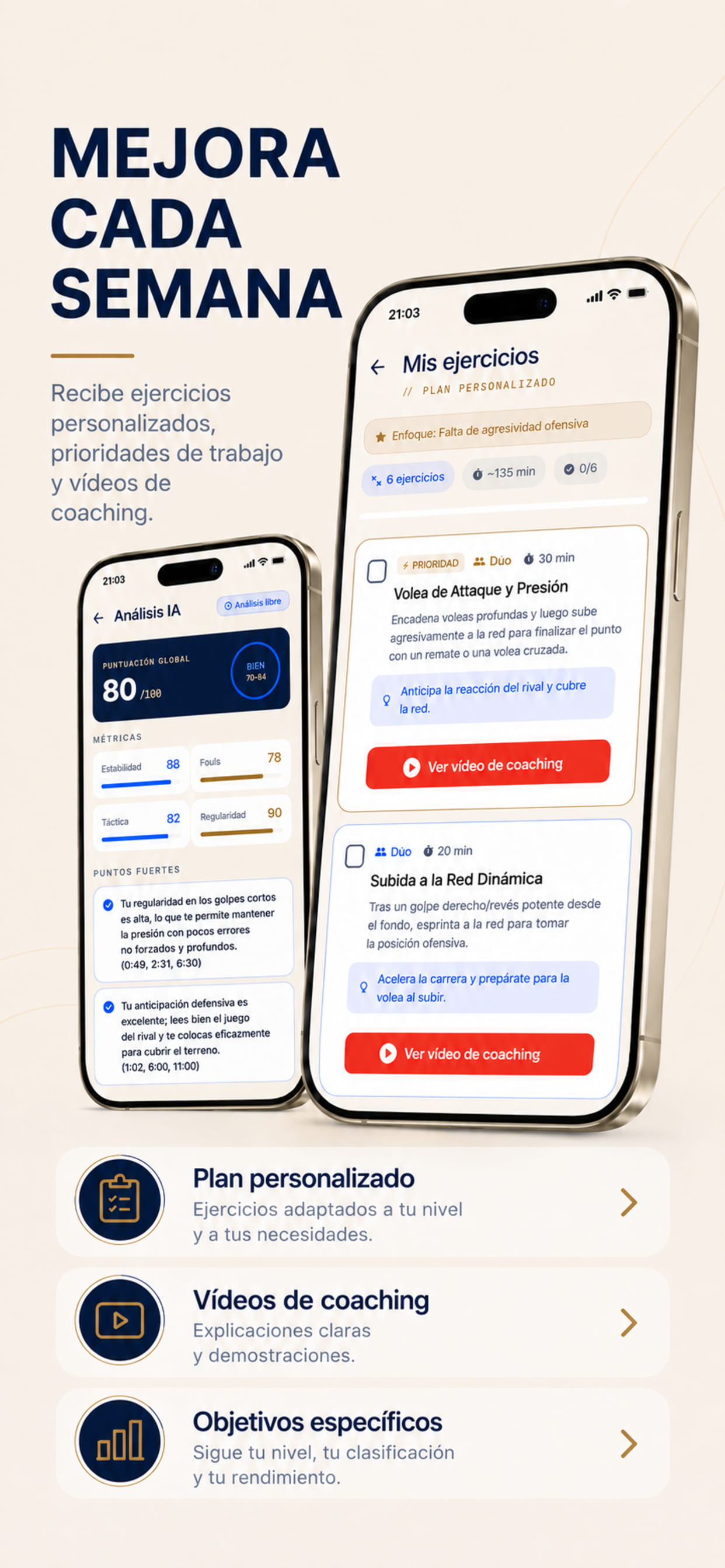 Ejercicios personalizados